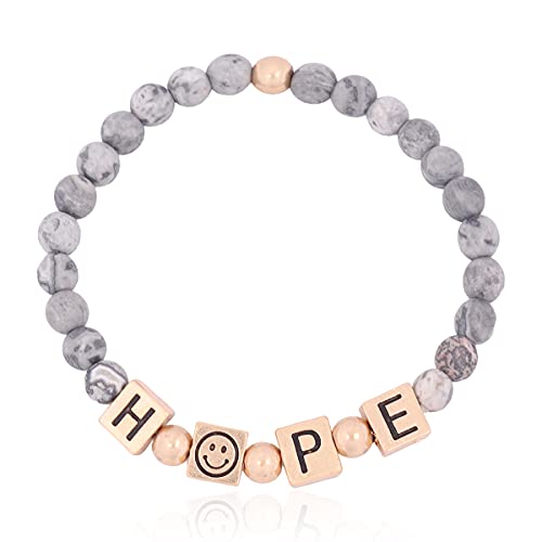 Image of Inspiration Engraved Bar Sparkly Crystal Bead Bracelet - Religious Christian Message Stretch Strand Cuff Bangle Lord, Amazing Grace, Philippians Bible