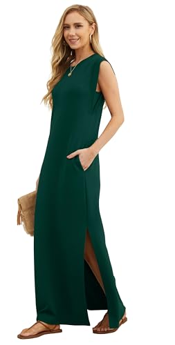 image for GRECERELLE Women Summer Plus Size Round Neck Casual Maxi Dress with Po