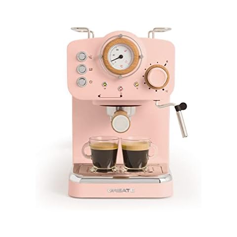 CREATE / THERA MATT RETRO/Cafetera Express Rosa Mate y Madera/Café molido y monodosis ESE Cover