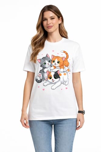Image of Women Graphic Printed T-Shirt | Stylish Casual Half Sleeve Round Neck Cotton Tee | Trendy Printed Top for Girls & Women