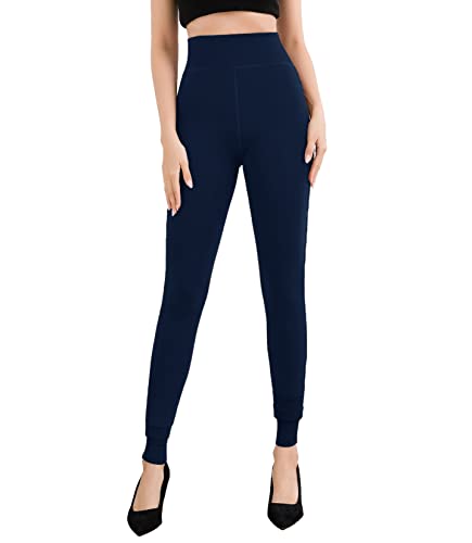 Image of Pnadty Women's High Waisted Velvet Warm Elastic Tights Winter Fleece Lined Thick Leggings Pants