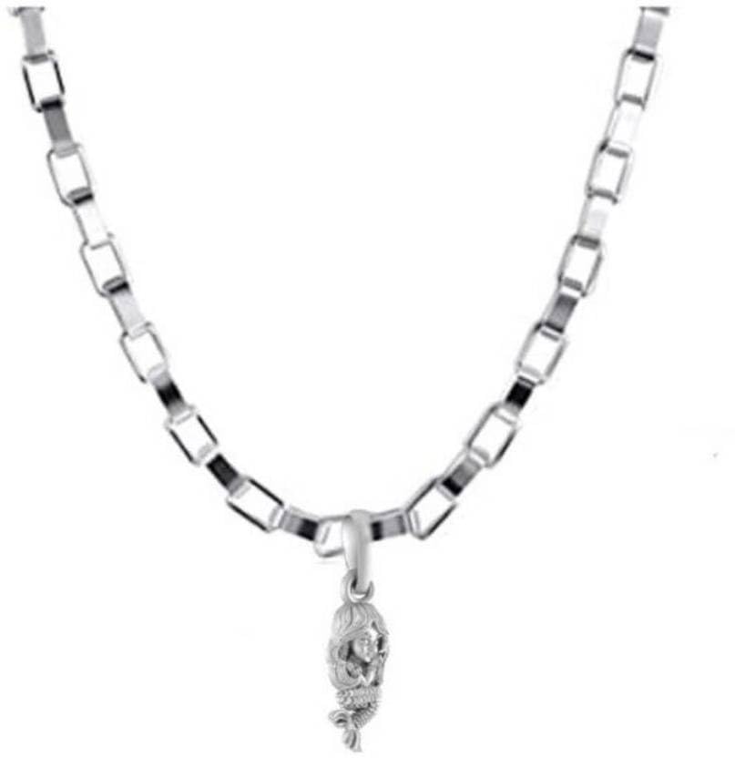 Pendentif en argent sterling sirène anti-allergie chaîne 55,9cm