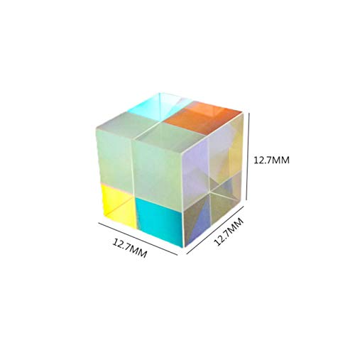 Optic Prism Cube – Cubo de prisma multicolor, cubo de dispersión RGB de seis lados para luz brillante para física y decoración, experimentos científicos para niños