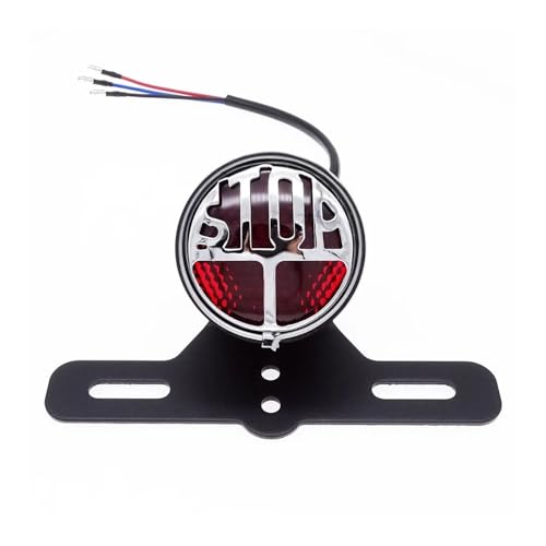 Feu arrière moto universel feu LED stop homologué style vintage plaque Bobber Chopper