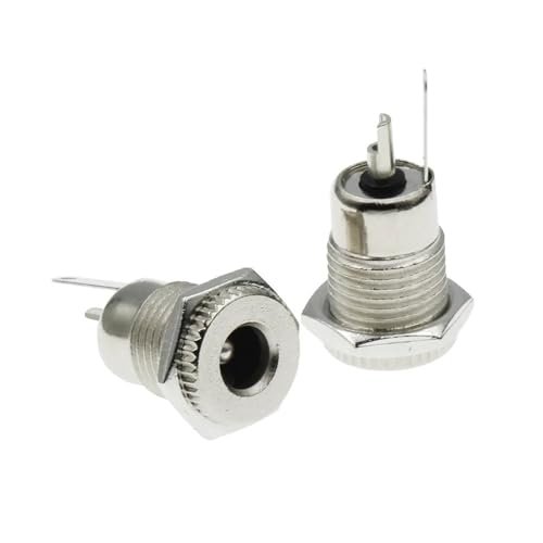 Conector hembra CC de metal de 5.5 x 2.5 mm para montaje en chasis con orificio de 11 mm 5 uds