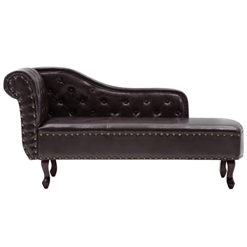 Image of Lazy Couch and Reclining Sofa /Recliner Chaise Longue /Fabric recliners /for Bedroom /Living Room /Office Reception Recliner Lounge Sofa and Armchair (Balck Leatherette)