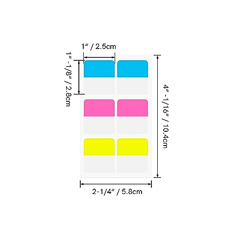Image of CYFUN DESIGN 50 Sheets Divider Tabs,300PCS Colored Index Tab 1 inchx1.8 inch Book Sticky Tabs Repositionable Page Tabs Flags Page Markers Labels for Cookie Stencil Storage Binder Folder Organizer