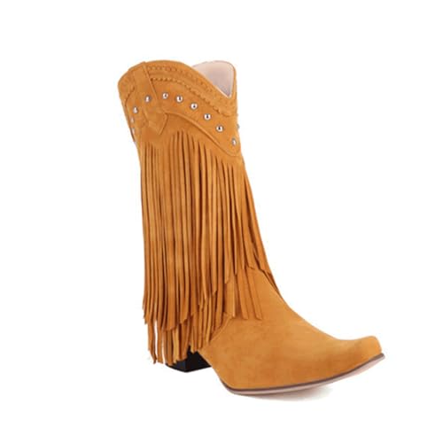 Bottes de campagne en daim à franges et bout carré