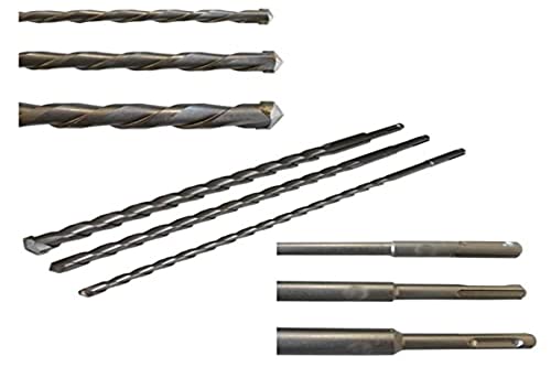 3 x SDS Plus 40 cm de long Maçonnerie Foret Foret à béton Mèche pour marteau perforateur Ø 10–14–20 mm