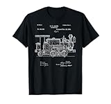 Vintage Patent Print 1886 Locomotive Steam Train Gift T-Shirt