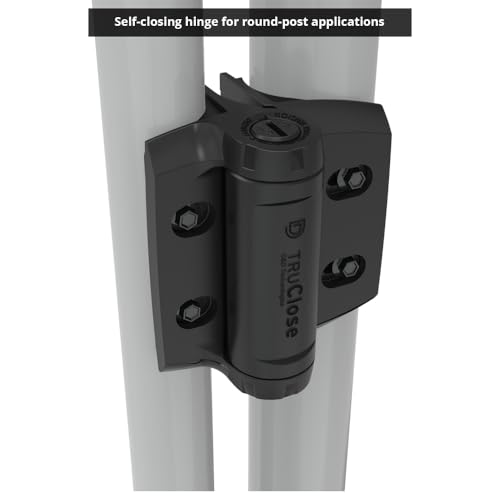 D&D Technologies TCHDRND1S3 TruClose Round Post Gate Hinges, for Self Closing Chain Link Gates up to 154 Pounds, for 1 3/8" and 1 5/8" Gate Diameters, 2 Count