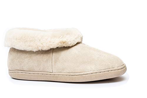Reissner Lammfelle | Engel Hausschuhe Kreta | Veloursleder | Innenfutter Merino Lammfell | 42 beige