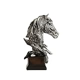 IMIKEYA Horse Head Statue Horse Bust Sculpture Animal Statue Resin Horse Head Sculpture Crafts Modern Home Office Decoration Silver