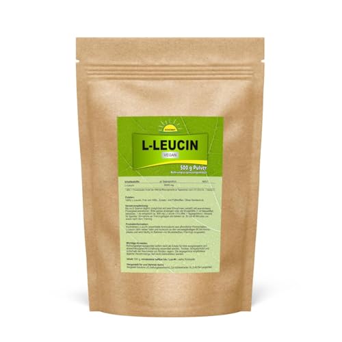 Bonemis L-Leucin (Aminosäure) vegan 500 g im Beutel Premiumqualität ohne Zusatzstoffe