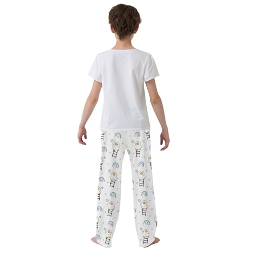 Cartoon Duck Rainbow Star Boys Pants for Kids Jogger Pants with Pockets S-XL3