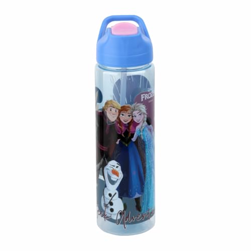 Image of SKi Homeware Plastic GLIDE Sipper Bottles Combo|800 ML + 650 ML|for School,Sports|Teens & Kids|set of 2 bottles|Leakproof,Pop-up Sipper with Handle|Mickey & Friends Frozen,Multicolour