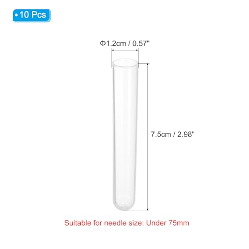 Image of PATIKIL 3 inch Length Plastic Sewing Needle Storage Holder, 10 Pcs Portable Matte Embroidery Needle Pin Toothpick Storage Tubes Case for Craft Knitting, White