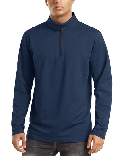 Image of TACVASEN Men's Sports Shirts 1 /4 Zip Long Sleeve Fleece Lined Running Workout Pullover Tops Sweatshirt