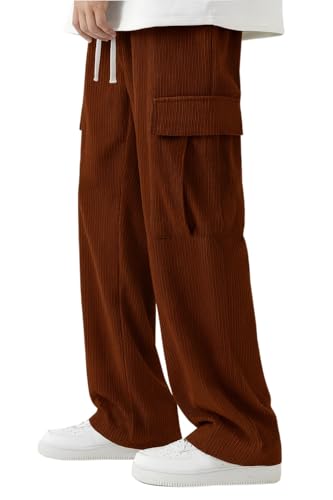 Image of Cargo Joggers for Men - Cotton Loose Fit Utility Pants with 6 Pockets | Durable Outdoor & Hiking Trousers