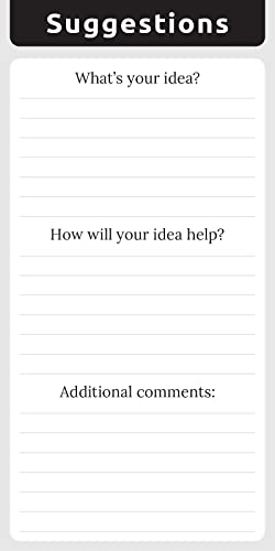 Suggestion Box Forms, 200 sheets (8 pads of 25 sheets), (SBF-200)