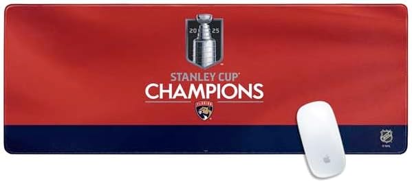 Skinit Large Gaming Mouse Pad - Officially Licensed 2025 Stanley Cup Champions Design with Stitched Edges, Waterproof, Non-Slip Rubber Base, Desk Mat for Keyboard & Mouse, 31.5" x 11.8" inches