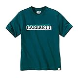 Kurzarm Carhartt Herren Relaxed Fit Heavyweight Short-Sleeve Logo Graphic T-Shirt, Farbe: Night Blue Heather, Größe: XXL