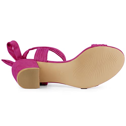 Image of Allegra K Women's Open Toe Ankle Tie Back Block Heels Sandals