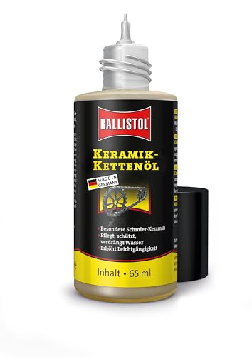 BALLISTOL 28050 Keramik-Ketten-&ouml;l BikeCer 65ml Flasche &ndash; Fahrrad-Pflege f&uuml;r Kette, Kassette, Ritzel, Federgabel, D&auml;mpfer, durchsichtig