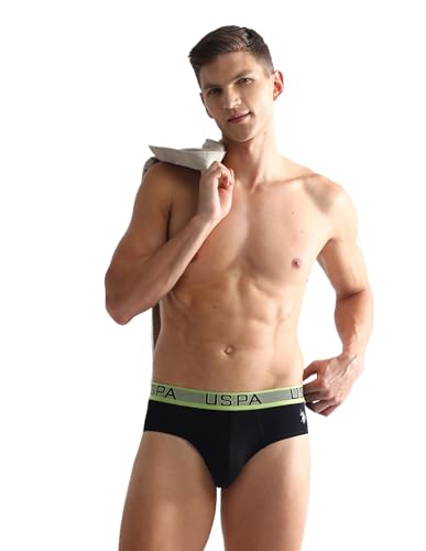 Image of U.S. Polo ASSN. Mens OEB04 Solid Cotton Spandex Underwear Briefs - Pack of 1