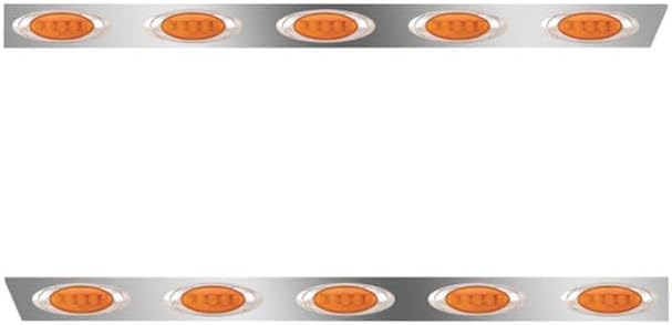 Technical Precision Replacement For PETERBILT 389 GLIDER YEAR 2009 3 X 43.125 IN STAINLESS CAB PANEL WITH 5 P1 AMBERAMBER P1 LIGHTS PAIR