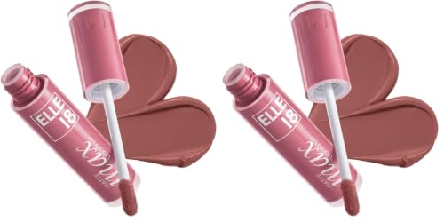 Image of Elle18 Matte Max Liquid Lipstick - Nude Spice, for Smooth Lips, with Hyaluronic Acid & Vitamin E, Blur Matte Finish, Transferproof & Smudgeproof - 6ml (Pack of 2)