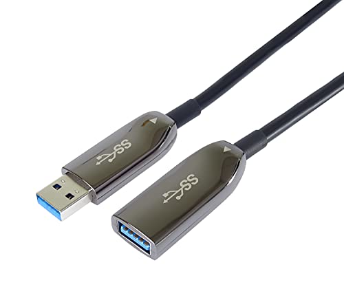 PremiumCord 7m USB 3.0 Optical Extension Cable, Fibre Optic, SuperSpeed 5 Gbit/s, Black, AOC, Type A Female to Male, 9Pin - Image 2