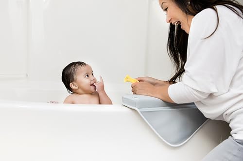 Ubbi Bathtub Elbow Rest Pad, Cushioned Arm Pad for Bath Time with Baby, Toddlers and Kids, Gray