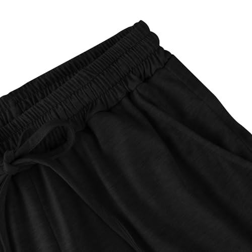 Women's Drawstring Stretch High-Waisted Ruffled Hem Wide-Legged Pockets with Dressy Casual Loose Fit Fashion4