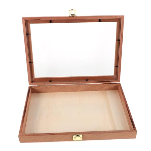 NAMOARLY Sturdy Insect Specimen Box Wood Glass Showcase for Displaying Collection Flip Lid