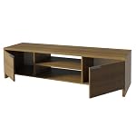 Madesa TV Stand with Cabinet Storage and Open Shelves for 55, 65 Inch Media Storage Gaming Media Console Living Room Entertainment Center Modern Wooden Television Cabinet - Rustic - Image 4