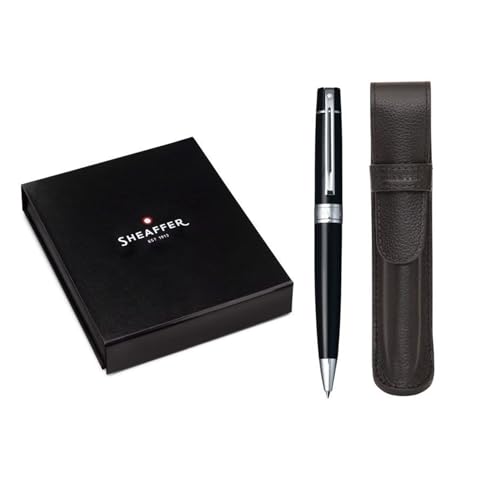 Stylo à bille Sheaffer 300 noir brillant et chrome avec sa pochette
