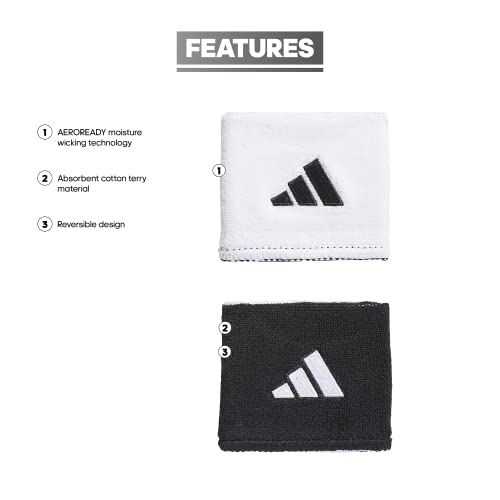 Image of Adidas Unisex Interval Reversible Wristband - Athletic Sweatband