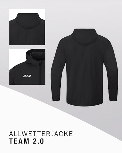 JAKO Unisex Allwetterjacke Team 2.0, schwarz, L
