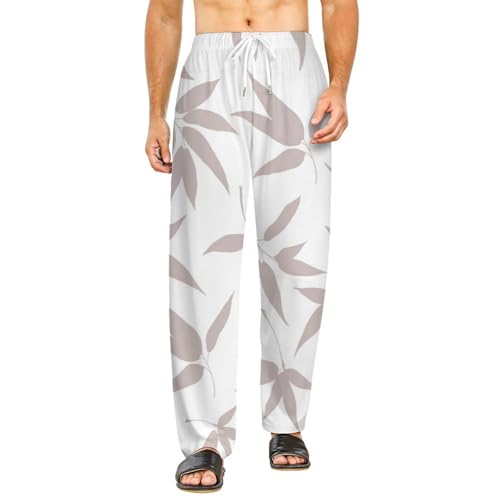 Bas de pyjama femme long en feuille d'esquisse - Pantalon de détente S avec poches
