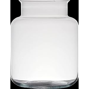 INNA-Glas Windlicht kaarsenhouder KARIN EARTH gemaakt van glas, gerecycled, helder, 24cm, Ø17cm – Kaarsenhouder