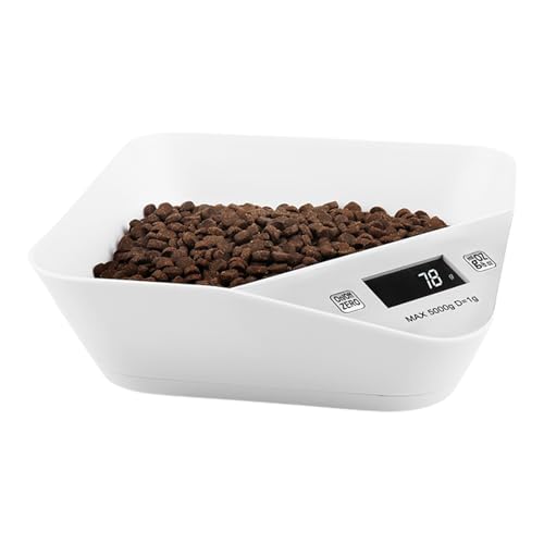 Balanza Para Mascotas - Escalas De Alimentos | Escala De Cocina Digital, Escalas De Alimentación Electrónica Multifuncionales Con Cuenco Desmontable Para Perros Y Gatos, Ec