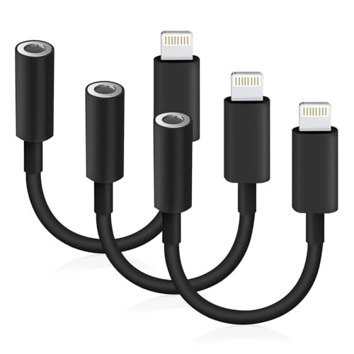 Adaptateur Lightning jack 3.5 mm Lot de 3 câbles audio iPhone pour écouter la musique