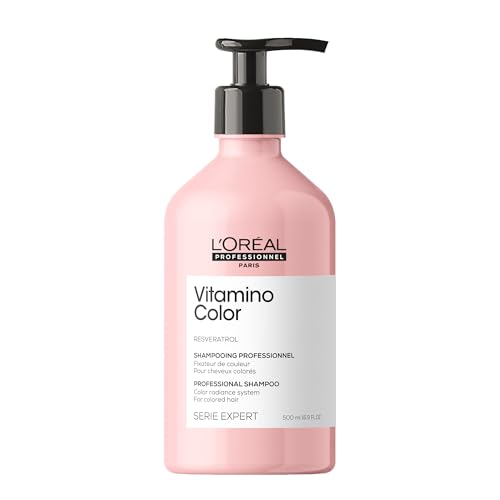 L'Oreal Professional Vitamin Color Shampoo 16.9 fl oz (500 ml), Color Care, Glossy, Supple, Light Finish