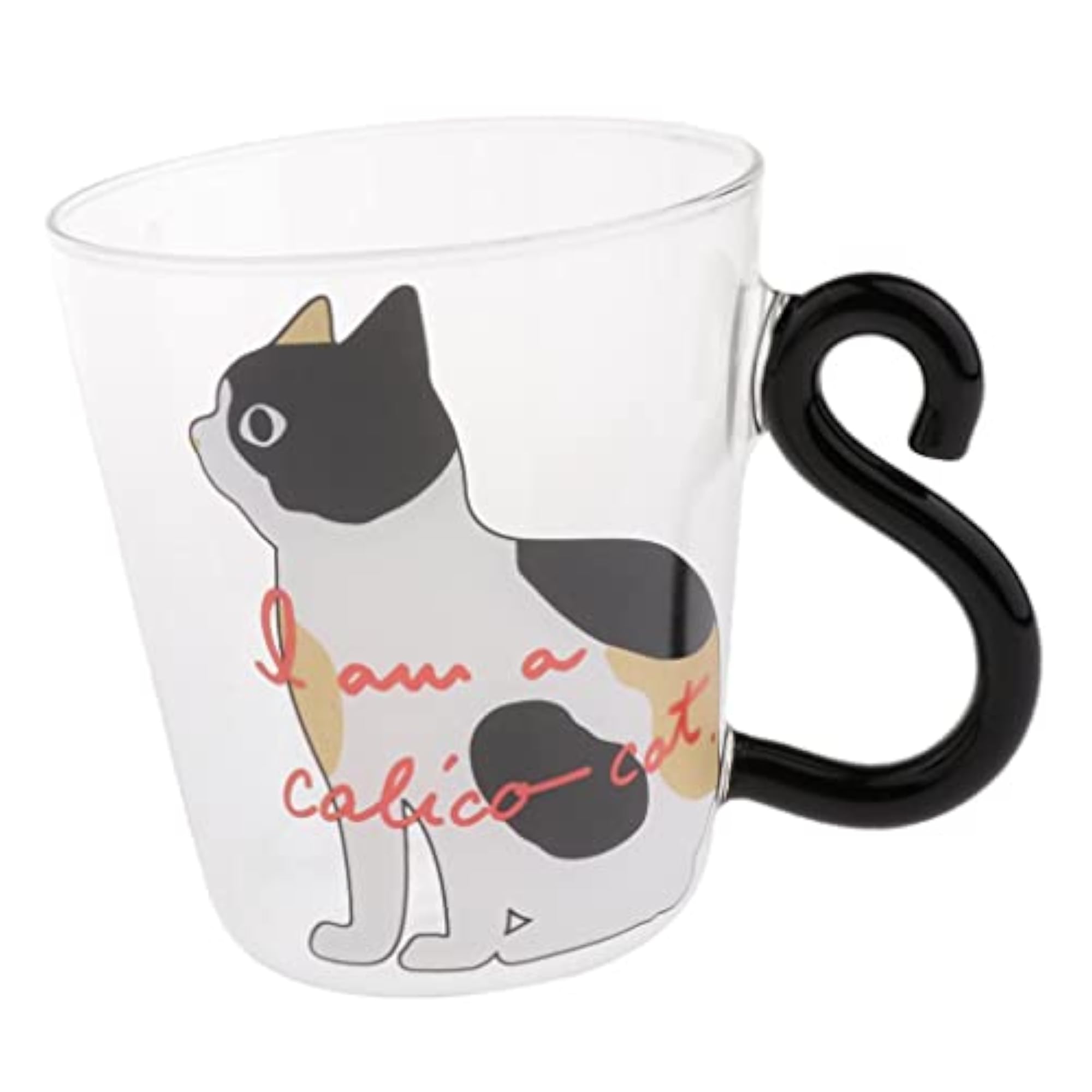 Art Cat Pattern Double-Layer Glass Coffee Mug