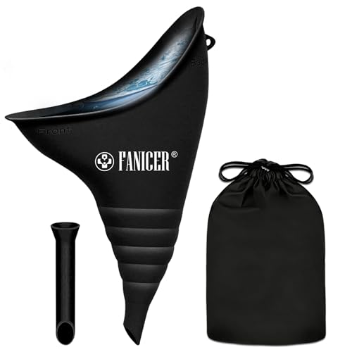 Sikeydels Portátil Urinario Femenino, Reutilizable Embudo para Orinar de Pie Mujeres, Urinario de Emergencia para Mujer, para Viajes, Actividades al Aire Libre, Camping, Negro