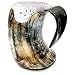 ZAHANAARA Horn Mug - Beer Mug | Rustic Viking Drinking Horn for Mead, Ale, Beer | Handmade Drinking Cups for Norse Myth Fans | Unique Gifts for Men & Women | Viking Tankard Gift, Made From Ox - 16oz