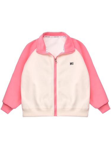 YEAHDOR Kids Boys Girls Long Sleeve Mock Neck Jacket Zip Up Patchwork Casual Sweatshirts Outwear for Sports3