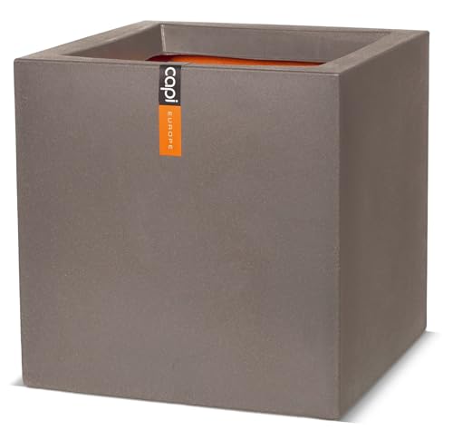 Capi Europe - Topf quadratisch Smooth NL - 50x50 - Warm Taupe - Blumentopf für den Innen- und Außeneinsatz - Übertopf - Pflanztopf - Pflanzgefäß - Kunststoff - KWT904