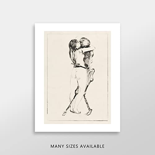 Vintage Nude Drawing Art Print For Home Decor - Premium Giclee Fine Art Print - Aesthetic Figurative Man And Woman Antique Drawings For Living Room And Bedroom Wall Decor, Ready To Frame #TOP5